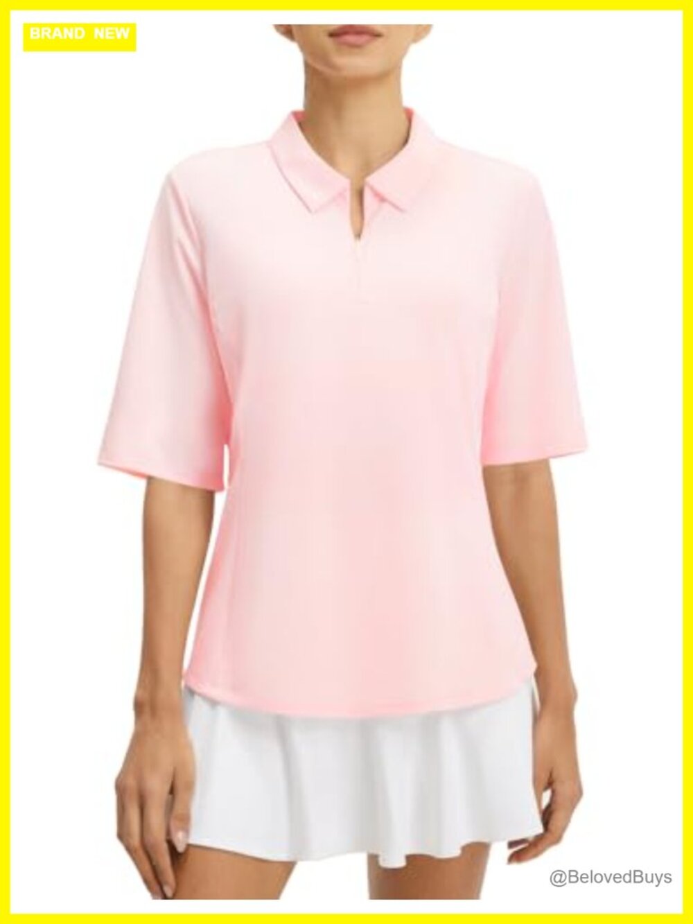 Womens Golf Polo Shirt UPF 50 Half Sleeve Quarter Zip Athletic Top
